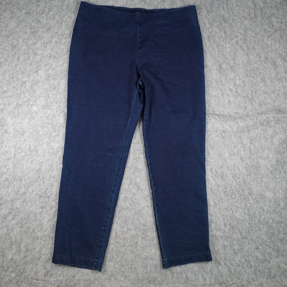 J Jill Pants Women Medium Petite Blue Slim Leg Indigo Stretch Pull On Jegging